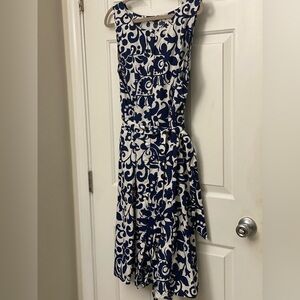 Classic Blue and White Floral Dress - Talbots Plus, Size 20W - like new